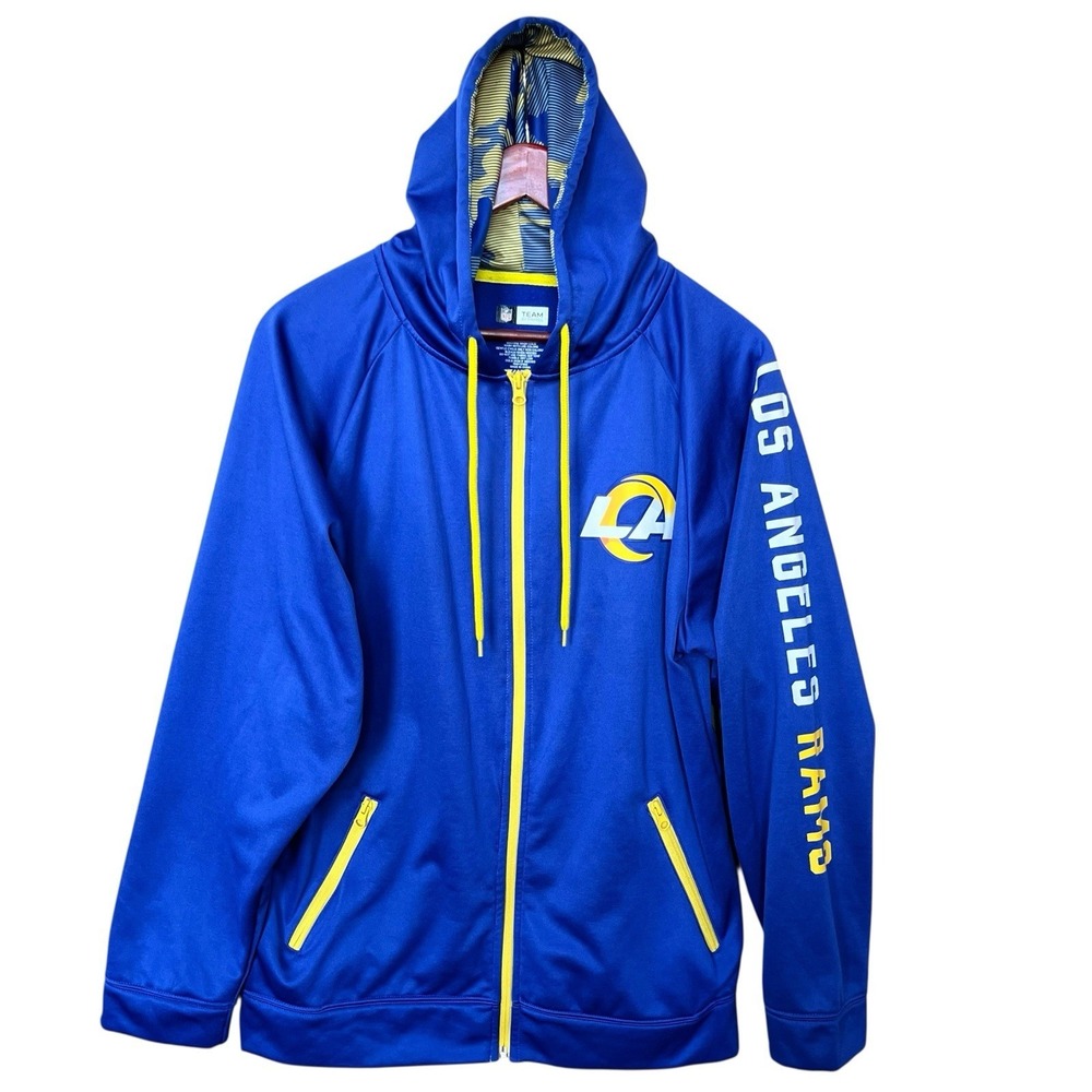 Los Angeles Rams NFL Zip Up Hoodie Adult Size Medium Blue Football Workout Gym